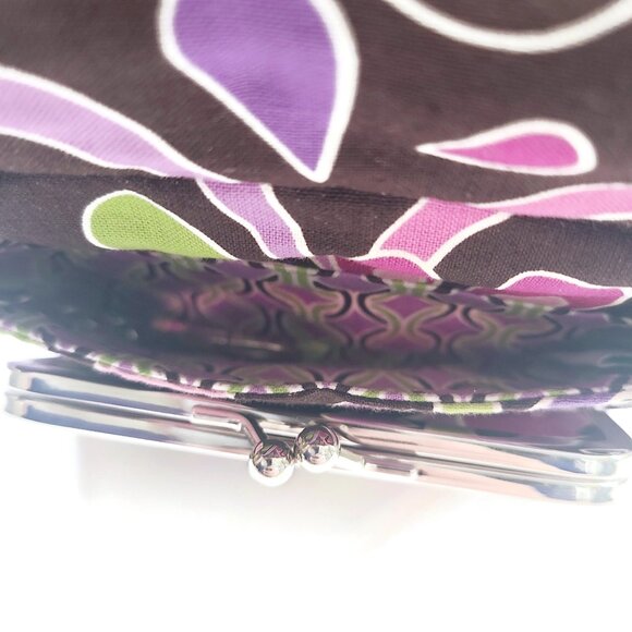 VERA BRADLEY Women's Wallet Purple Punch Magnetic Closure Coin Purse ID Window - Picture 7 of 11